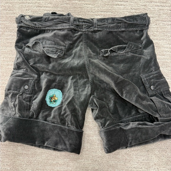 Custo Barcelona Gray Velvet Cargo Shorts - Picture 6 of 7